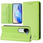 For vivo V40e 5G India / iQOO Z9s 5G RC01 Dual-Folded Magnetic Suction RFID Leather Phone Case(Grass Green)