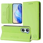 For vivo Y03 4G Global / Y18 4G RC01 Dual-Folded Magnetic Suction RFID Leather Phone Case(Grass Green)