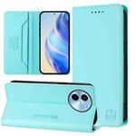 For vivo Y38 5G / Y200i / T3x Global RC01 Dual-Folded Magnetic Suction RFID Leather Phone Case(Mint Green)