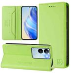 For vivo V29 5G Global / V29 Pro RC01 Dual-Folded Magnetic Suction RFID Leather Phone Case(Grass Green)