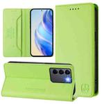 For vivo V27 5G / V27 Pro Global RC01 Dual-Folded Magnetic Suction RFID Leather Phone Case(Grass Green)