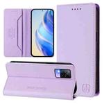 For vivo V20 / V21e 4G / Y73 2021 RC01 Dual-Folded Magnetic Suction RFID Leather Phone Case(Light Purple)