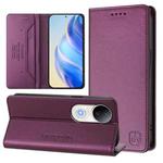 For vivo S20 5G RC01 Dual-Folded Magnetic Suction RFID Leather Phone Case(Violet)