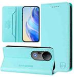 For vivo S20 Pro 5G RC01 Dual-Folded Magnetic Suction RFID Leather Phone Case(Mint Green)