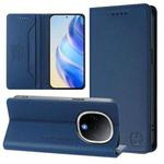 For vivo Y300 5G RC01 Dual-Folded Magnetic Suction RFID Leather Phone Case(Dark Blue)
