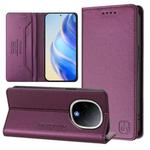 For vivo Y300 5G RC01 Dual-Folded Magnetic Suction RFID Leather Phone Case(Violet)