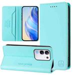 For vivo Y29 4G Global RC01 Dual-Folded Magnetic Suction RFID Leather Phone Case(Mint Green)