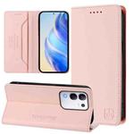 For vivo Y29 4G Global RC01 Dual-Folded Magnetic Suction RFID Leather Phone Case(Pink)
