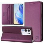 For vivo Y29 4G Global RC01 Dual-Folded Magnetic Suction RFID Leather Phone Case(Violet)