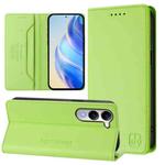 For vivo Y29s 5G / Y04 4G Global RC01 Dual-Folded Magnetic Suction RFID Leather Phone Case(Grass Green)