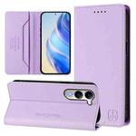 For vivo Y29s 5G / Y04 4G Global RC01 Dual-Folded Magnetic Suction RFID Leather Phone Case(Light Purple)