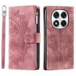 For Redmi Note 14 Pro 4G Totem Embossed Magnetic Leather Phone Case(Rose Gold)