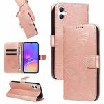 For Samsung Galaxy A07 5G Swallowtail Butterfly Embossed Leather Phone Case(Rose Gold)