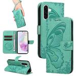 For Samsung Galaxy A56 5G Swallowtail Butterfly Embossed Leather Phone Case(Green)