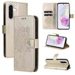 For Samsung Galaxy A36 5G / M56 5G Tree & Cat Embossed Pattern Flip Leather Phone Case(Gold)
