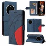 For Honor Magic7 Pro Dual-color Splicing Flip Leather Phone Case(Blue)