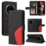 For Honor Magic7 Pro Dual-color Splicing Flip Leather Phone Case(Black)