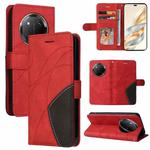 For Honor X9C 5G Global Dual-color Splicing Flip Leather Phone Case(Red)