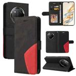 For Honor X9C 5G Global Dual-color Splicing Flip Leather Phone Case(Black)