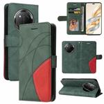 For Honor X9C 5G Global Dual-color Splicing Flip Leather Phone Case(Green)