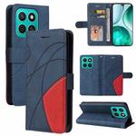For Honor X8C 4G Global Dual-color Splicing Flip Leather Phone Case(Blue)