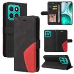For Honor X8C 4G Global Dual-color Splicing Flip Leather Phone Case(Black)