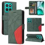 For Honor X8C 4G Global Dual-color Splicing Flip Leather Phone Case(Green)
