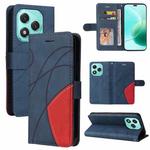 For Honor 400 Lite Dual-color Splicing Flip Leather Phone Case(Blue)