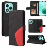 For Honor 400 Lite Dual-color Splicing Flip Leather Phone Case(Black)
