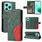 For Honor 400 Lite Dual-color Splicing Flip Leather Phone Case(Green)