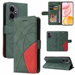 For Honor 400 Global 156.5mm Dual-color Splicing Flip Leather Phone Case(Green)