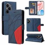 For Honor 400 Pro Global 160.8mm Dual-color Splicing Flip Leather Phone Case(Blue)