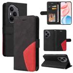For Honor 400 Pro Global 160.8mm Dual-color Splicing Flip Leather Phone Case(Black)