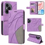 For Honor 400 Pro Global 160.8mm Dual-color Splicing Flip Leather Phone Case(Purple)