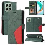 For Honor X6c / X6b / X6a / X5b Dual-color Splicing Flip Leather Phone Case(Green)