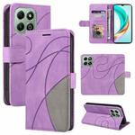 For Honor X6c / X6b / X6a / X5b Dual-color Splicing Flip Leather Phone Case(Purple)