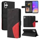 For Samsung Galaxy A07 5G Dual-color Splicing Flip Leather Phone Case(Black)
