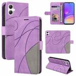 For Samsung Galaxy A07 5G Dual-color Splicing Flip Leather Phone Case(Purple)