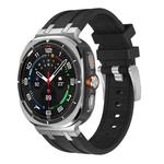 For Samsung Galaxy Watch Ultra 47mm AP Series Liquid Silicone Watch Band(Silver Black)