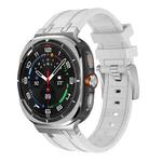 For Samsung Galaxy Watch Ultra 47mm AP Series Liquid Silicone Watch Band(Silver White)