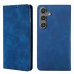 For Samsung Galaxy S25 5G Skin Feel Magnetic Leather Phone Case(Blue)