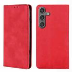 For Samsung Galaxy S25 5G Skin Feel Magnetic Leather Phone Case(Red)