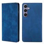 For Samsung Galaxy S25+ 5G Skin Feel Magnetic Leather Phone Case(Blue)