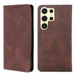 For Samsung Galaxy S25 Ultra 5G Skin Feel Magnetic Leather Phone Case(Dark Brown)