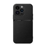 For iPhone 16 Pro Litchi Leather Magnetic Full Coverage Shockproof Phone Case(Black)