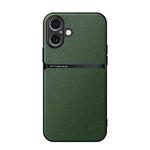 For iPhone 16 Litchi Leather Magnetic Full Coverage Shockproof Phone Case(Green)