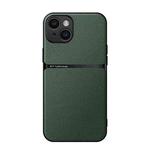 For iPhone 15 Litchi Leather Magnetic Full Coverage Shockproof Phone Case(Green)