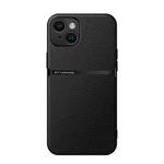 For iPhone 14 Litchi Leather Magnetic Full Coverage Shockproof Phone Case(Black)