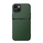 For iPhone 14 Litchi Leather Magnetic Full Coverage Shockproof Phone Case(Green)