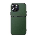 For iPhone 13 Pro Max Litchi Leather Magnetic Full Coverage Shockproof Phone Case(Green)